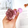 Anal Toys Glass Dildo Pink Rose Flower Shape Vaginal Anal Butt Plug Self Comfort Masturbator Sex Toys for Woman 230511