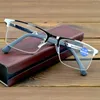 Solglasögon Executive Office Style Half Rim Full Al-MG Alloy Reading Glass för män med PU-fall 0,75 1 1,25 1,5 1,75 2 2,5 till 4