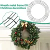 Decorative Flowers Metal Round Hoop DIY Christmas Decoration Wire Wreath Frame Wall Hanging For Wedding Valentine Decorations R1T9