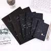 Creatief schattige transparante mini zwart kartonnen handboek student draagbare notebook ring binder kawaii schoolbenodigdheden