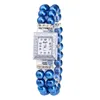 Wristwatches Fashion Quartz Watch For Women Luxury Pearl String Strap Diamond Dial Women'S Watches Casual Ladies Wrist