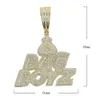 Pendentif Colliers CZ Lettres Sac Boyz Collier Glacé Bling 5A Cubique Zircon Dollar Symbole Argent Charme Mode Hip Hop Hommes Bijoux 230511