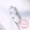 Bagues en grappe de haute qualité en argent Sterling 925 pour femmes femme exquise Bownot Cz cristal infini bague Bague Argent Anillos Mujer