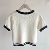 2023-Été T-shirt tricoté pour femmes Tricots à manches courtes Femme Designers pull t-shirts Top qualité Casual Top Tees Famale Paris Street tendance t-shirt