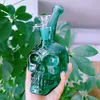 Colorful Skull Glass Bongs Iridescent Hookah Bubbler Heady Water Pipes Oil Dab Rigs for Tobacco Smoking Wax Random Color