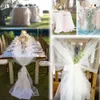 Elegancka biała dekoracja ślubna organza Tiulowa przędza Voile Sheer for Party Trooprdrops Centerpieces