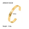 Bracelet Youthway doré acier inoxydable métal ouvert minimaliste charme texturé élégant bijoux pour femmes 2023