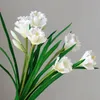 Decoratieve bloemen 3 st High-end pu Daffodil Kunstmatige stromingen indoor huistafel decor bruiloft bloem arrangement nep narcissus potplant