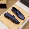 Luxurious Wedding Party Formal Dress Shoes real Leather Men Black Navy Triangle Metal Designer Loafers Shoes sole Brogues Oxford Slip On Dress Shoes 38 40 42 44 -46