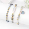 Strand Heart Charm Crystal Bracelet Set Women Men Men Labradorite Morganite Tiger Eye камень бело -золотой цвет мини -проставки бусинки