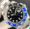 Roll GMT AAA 3A KVALITET BAND II 40MM MEN WACKS Sapphire Glass med Original Green Box 1167110 Automatisk Oystersteel A306