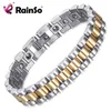 Chain RainSo 99999% Pure Germanium Bracelet for Women Korea Stainless Steel Health Magnetic Energy Couple Jewelry 230511