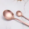 Dinnerware Sets Golden Cutlery Conjunto de ouro aço inoxidável rosa Matte Spoon Faca de Lava -louças de Table Dinnreware SetDinnerware