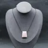 Anhänger Halsketten Natürliche Halbedelstein Halskette Rose Rosa Quarz Aventurin Jade Charms Leder Kette Frauen Schmuck Geschenk