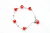 Bracelets à maillons prix de gros en argent sterling 925 avec perles rondes de 6 grades colorées N80
