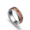 Крутой дизайн woodgrain band кольцо ретро из нержавеющей стали кольца украшения для подарка