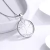 Catene in argento sterling 925 da 23,55 mm con ciondolo a forma di albero della vita rotondo per gioielli da donna