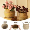 Storage Baskets LuanQI Wicker Toy Organizer Folding Rattan Seagrass Laundry Woven Plant Flower Pot For Home Garden 230510