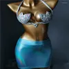 Dames badmode 2023 Vacation Bikini Set Siamese Rhinestone Sexy vrouwen badpak diamantbling stenen zwemmen