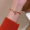 Bracelets à maillons Bracelet à breloques en pierre rouge 2023 Année de la mascotte de boeuf Apportez des bijoux chanceux et de la santé Saint-Valentin Cadeaux cadeaux pour un ami