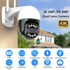 Камеры платы 4K 8MP Бинокулярная камера безопасности на открытом воздухе WiFi PTZ Dual Lens 4MP HD -наблюдение IP -камера AI Camera Tracking P2P IP66 ICSEE Alexa