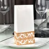 Guardanapo de mesa 100pcs Gold Edge Paper Guardines 2-camadas de 2 camadas florais para o jantar de bebida para o almoço descartável 230511