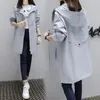 Women's Trench Coats Oversized Women's Windbreaker With Lining Spring Autumn Korean Casual Temperament Zipper Dovetail Jacket Hooded