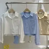 Blouses pour femmes tout-puissant décontracté printemps femmes mode à manches longues simple boutonnage couleurs unies Femme dessus de chemise col rabattu Blusas