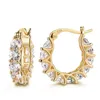 Vintage Hoop Earring AAAAA Diamond wit goud gevulde feestje Weddingoorbellen voor mannen vrouwen