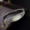 Bangle Luxury äkta 925 Sterling Silver Plum Blossom Flower Bangles For Women Jewelry S925 Armband Female Girls