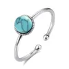 Vintage Premium turquoise Open Ring Women Fashion Luxury Brand s925 Sterling Silver Ring Female Charm Ring Wedding Party Premium Jewelry Valentine's Day Gift