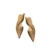 Slippers Sexy Pointed Toe Slingback Mules Women Flat Pleated Outdoor Elegant Solid Shoes For Slides