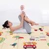 Tapetes de juego de dibujos animados para bebés, tapete antideslizante de 180x100CM para niños, alfombra impermeable gruesa y suave, tapete plegable para gatear en la sala de estar de los niños