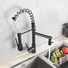 Mutfak Muslukları Shinesia Chrome Bitmiş Bitti Çekme Bahar Salonu Döner Spout Gemi Mixer Musluk ve Soğuk 230510