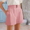 Kvinnors shorts i pyjama för kvinnor sommaren hög midja solid elastisk spänne blixtlås avslappnad plusstorlek flickor