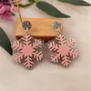 Baumelnde Ohrringe, süße Weihnachten, glitzernde Schneeflocken-Tropfen, für Frauen, Jahr, Party, Geschenk, Acryl-Ohr-Accessoires, Boho-Schnee