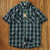 Men's Casual Shirts Vintage Plaid Short-sleeved Shirt Men's Mix And Match Pocket Color Patchwork Check Trend Half-sleeved