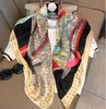 Foulards Vintage foulard en soie châle enveloppes femmes grand carré crème solaire Cape voyage fête accessoires toutes saisons haute qualité