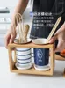 Storage Bottles Japanese Style Striped Sugar Bowl Ceramic Seasoning Pot Household Salt Shaker Kitchen Box Oil Bottle Chopstick Holder