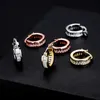 Wolf Tide Square Baguette Zirconium Huggie Hoop Örhängen För Män Och Kvinnor Bling Cubic Zircoina Charms Örhänge Glänsande Kristall Örhänge Hip Hop Smycken Tillbehör