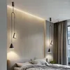 Pendant Lamps SELL Nordic Bedside Chandelier Modern Minimalist Light Luxury Living Room Background Wall Bedroom Lamp Black Ceiling Lights