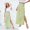 Women's Swimwear 2023 Long Sarong Wrap Skirt For Women Sexy Tie Side Swimsuit Cover Up Summer Split Swim Skirts Beachwear