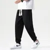 Herenbroek zomer geplooide mannen mode casual haren Japanse streetwear hiphop losse ijs zijden heren broek s-5xl