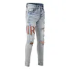 Designer Jeans heren Jean Amirres denim heren broek nieuwe Amerikaanse vrije tijd hiphop high street versleten gewassen gespikkelde geschilderde slanke fit jeans voor mannen #840 mbfh