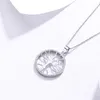 Catene in argento sterling 925 da 23,55 mm con ciondolo a forma di albero della vita rotondo per gioielli da donna