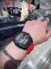 Super Mechanical Chronograph Wrist Watches RM50-03 Personlig herr Hollowed Black Technology Cool Barrel Shaped Concept Designer Fantastisk hög kvalitet