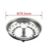 79.3mm 304 Stainless Steel Kitchen Drains Sink Strainer Stopper Waste Plug Filter Bathroom Basin Drain 100pcs