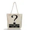Torby wieczorowe 26 Inicjały kwiatowe kosmetyczne torebki damskie przenośne ekologiczne wielokrotne użycie torby na zakupy