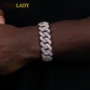 Cadeia por atacado Iced Out Sparking Fashion CZ Prong Miami Bracelet Micro pavimentou 5A Cubic Zircon Bling Men Jóias de Hip Hop 230511