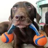 Brinquedos interativos para animais de estimação ultra duo tug bola brinquedo para cães jogo flutuante piscina ótimo para tugowar ou buscar suprimentos para cães pequenos e médios